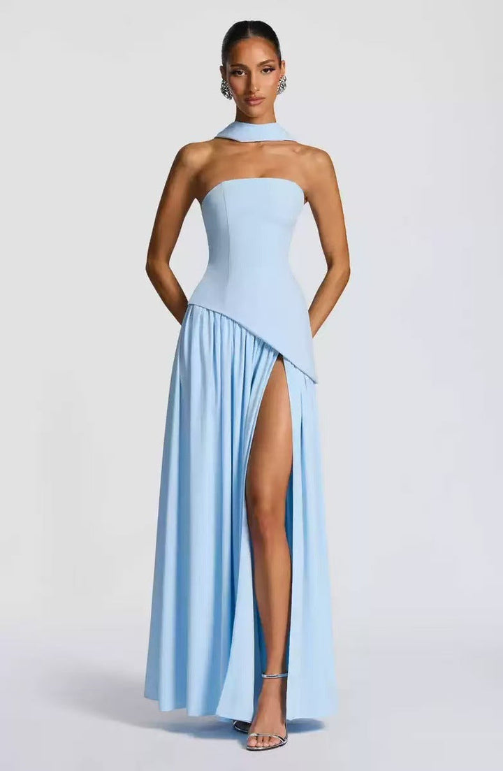 Women's Wedding Guest Strapless Maxi Dress