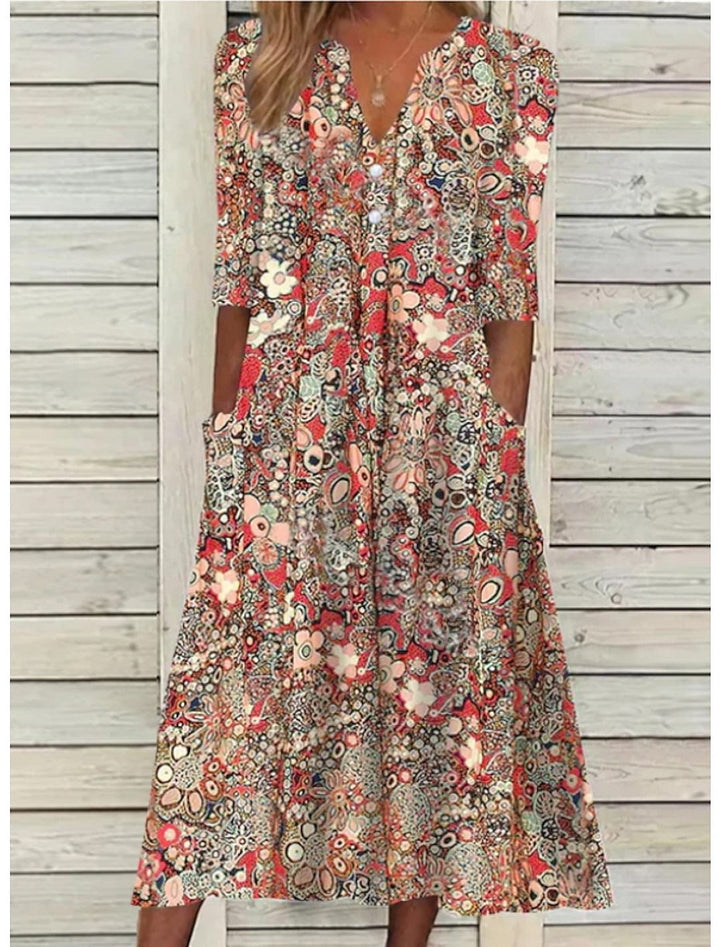 Alicja | Women's Floral Dress with Pockets