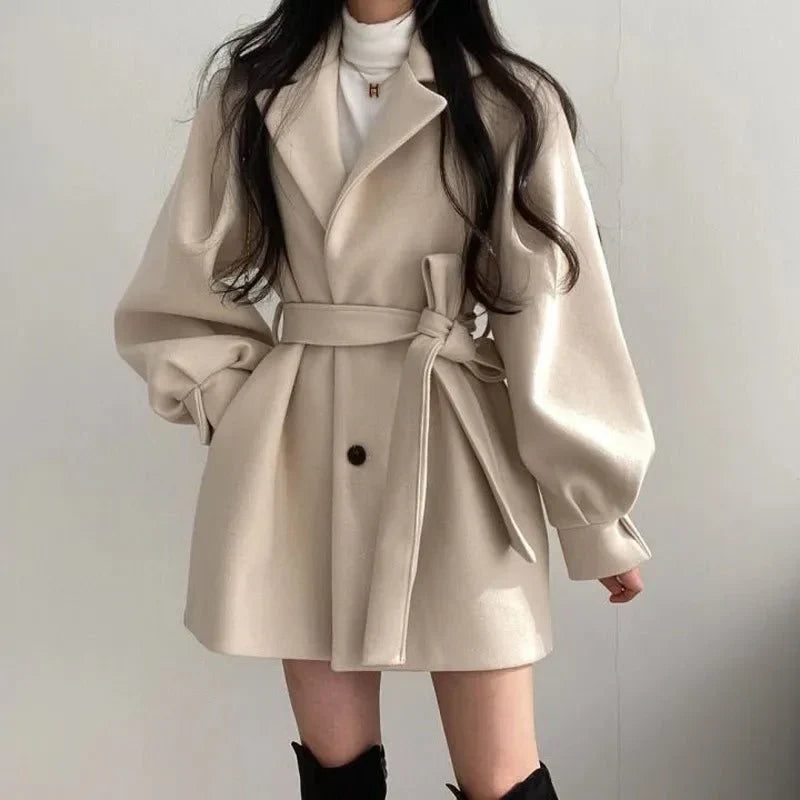 Women's Double-Breasted Belted Coat