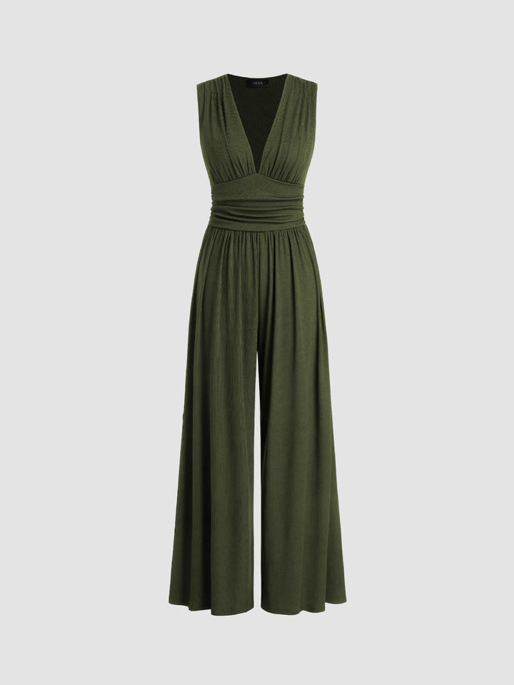 Women's Sleeveless Wide Leg Jumpsuit