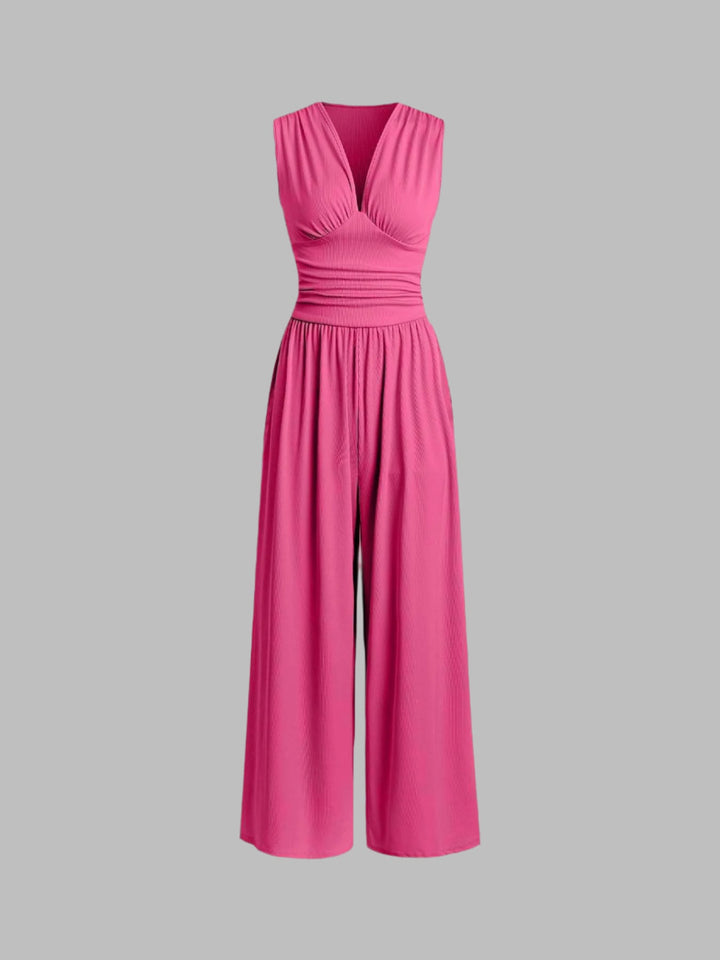 Women's Sleeveless Wide Leg Jumpsuit