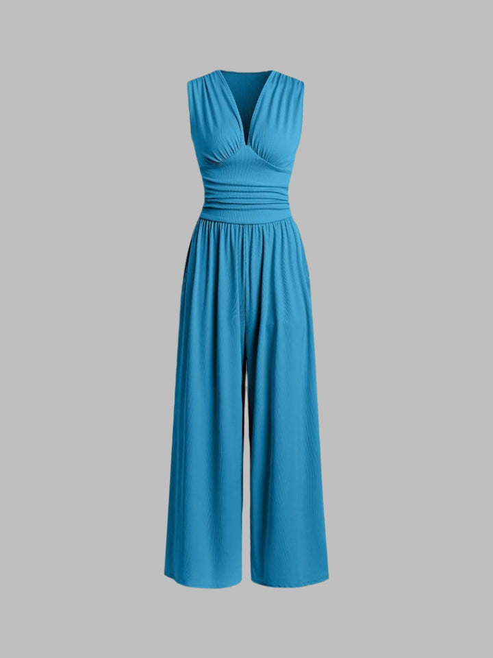 Women's Sleeveless Wide Leg Jumpsuit
