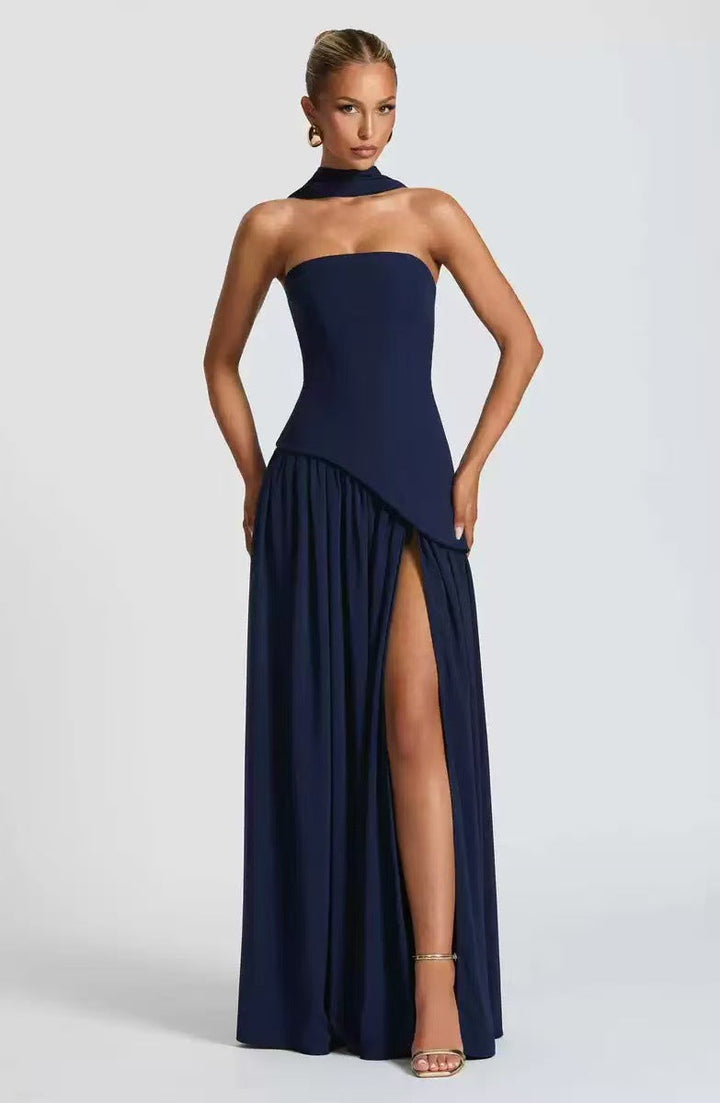 Women's Wedding Guest Strapless Maxi Dress