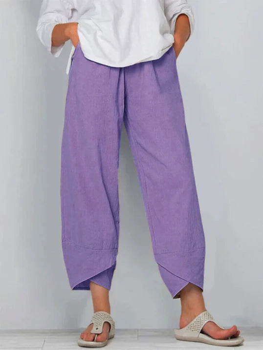 Women's Summer Cropped Straight Cut Trousers for Everyday Styles