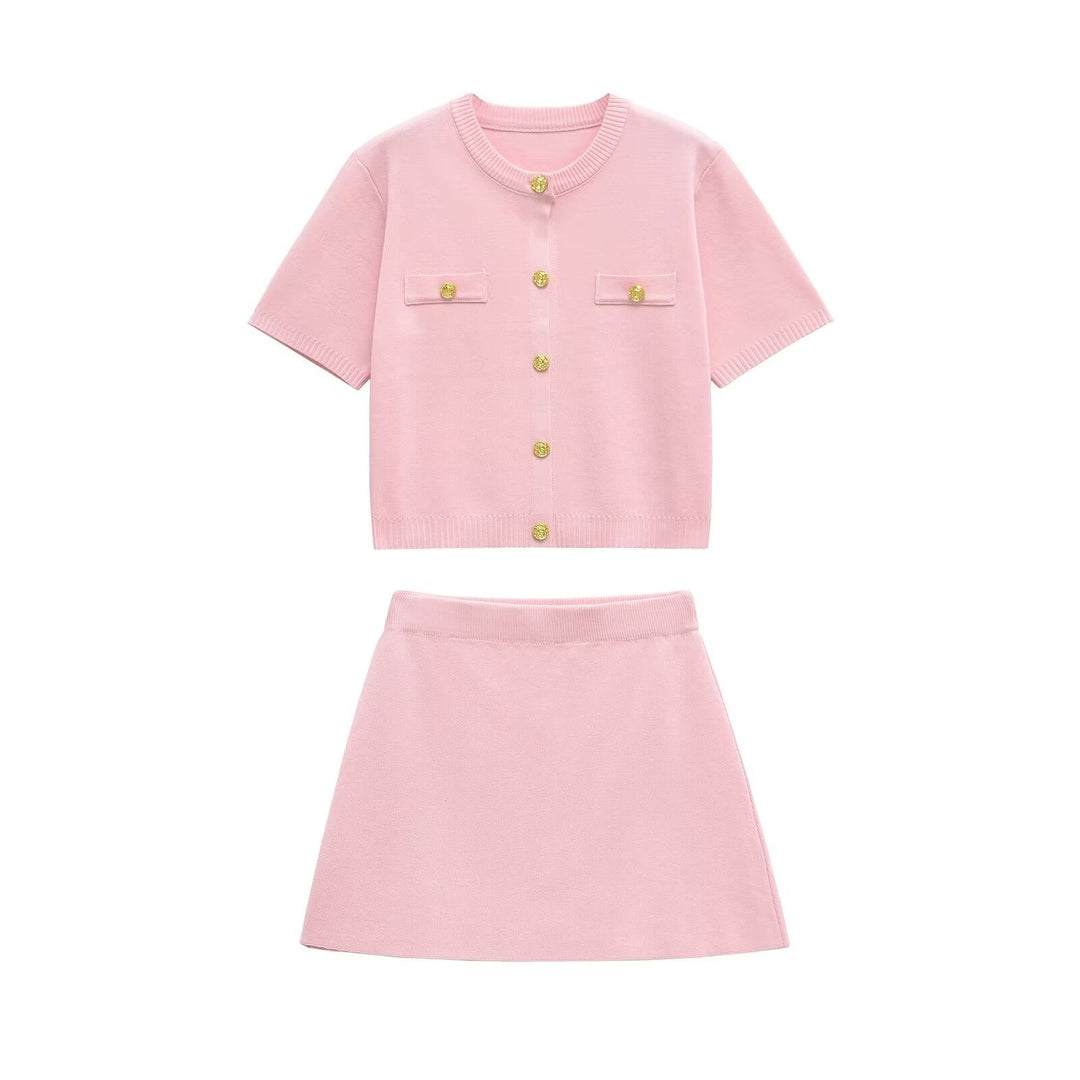 Women's Cropped Knit Co-Ord Set