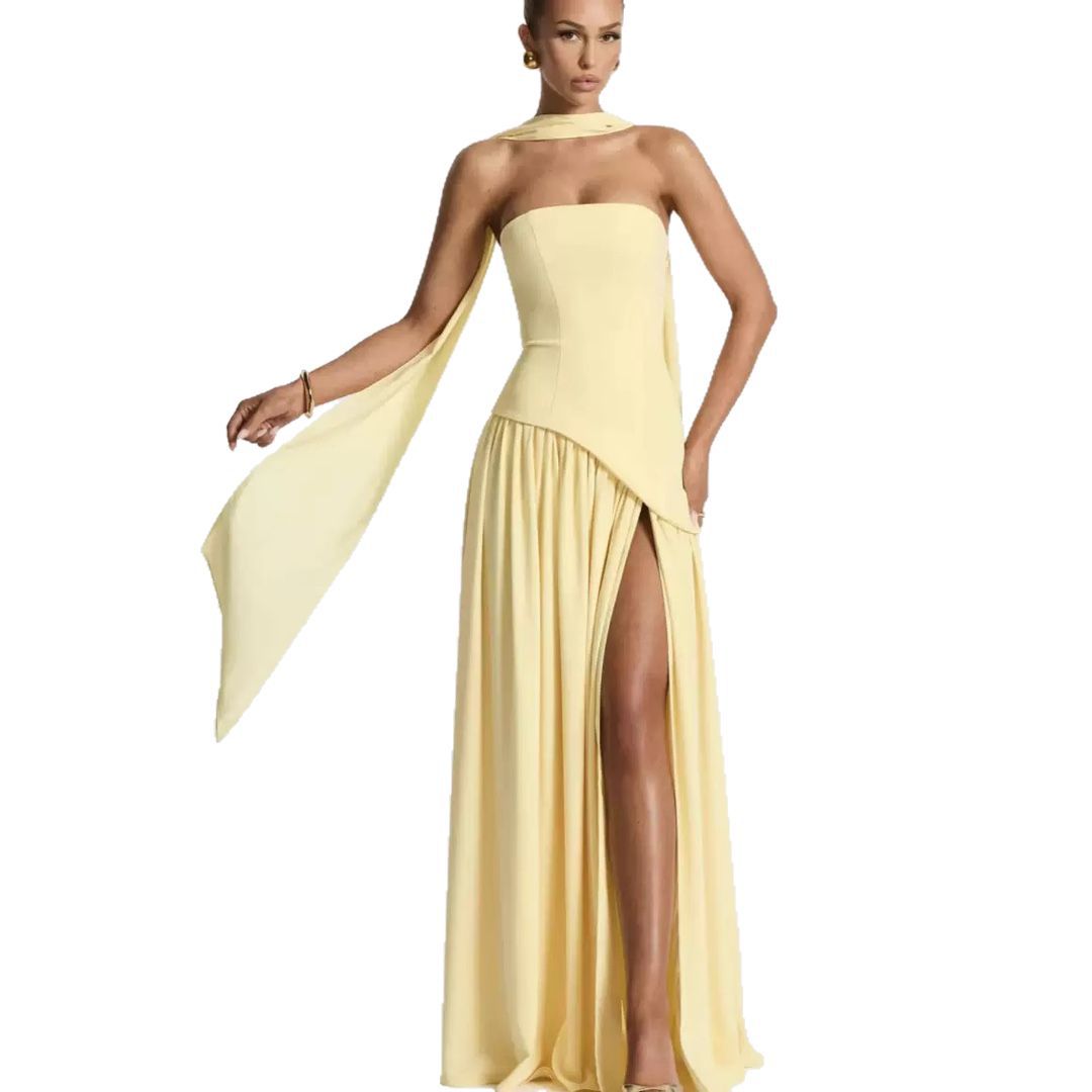 Women's Wedding Guest Strapless Maxi Dress