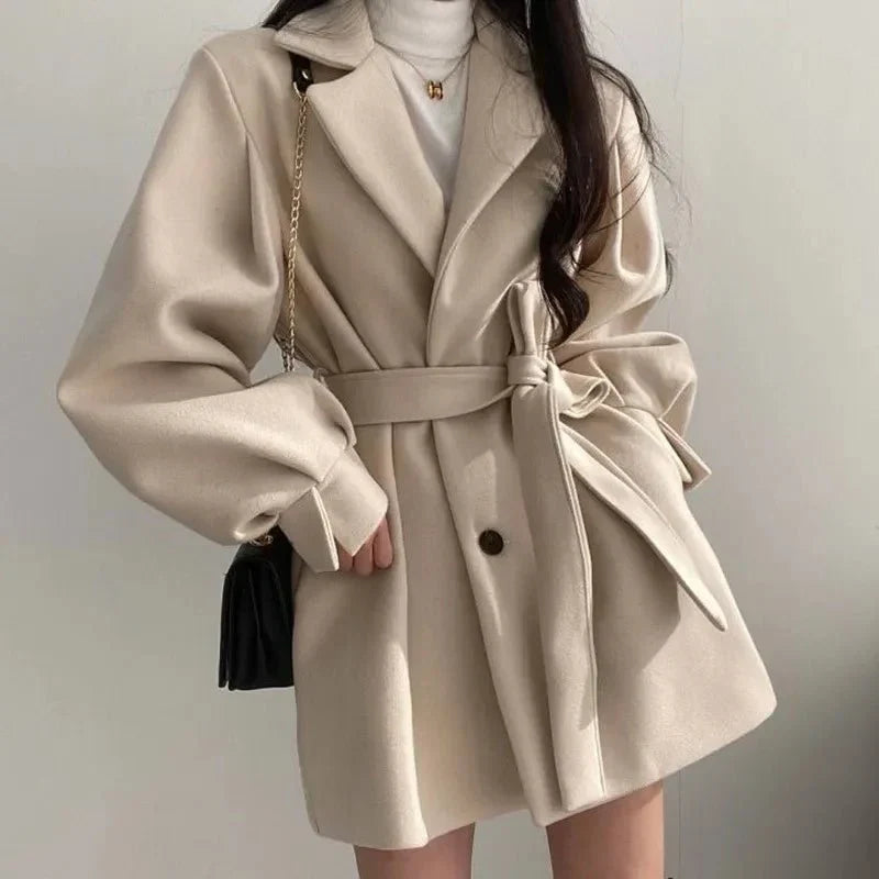 Women's Double-Breasted Belted Coat
