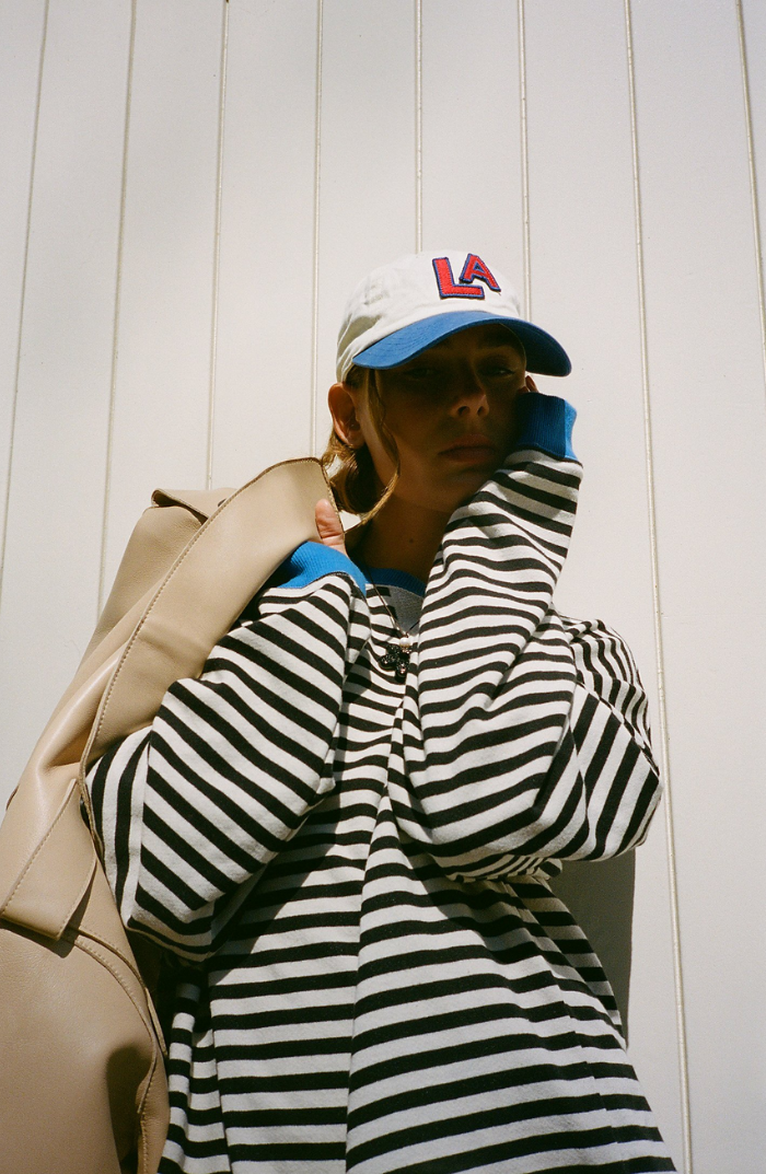 Women's Oversized Striped Sweatshirt