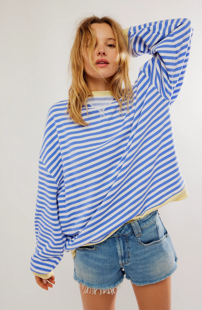 Women's Oversized Striped Sweatshirt