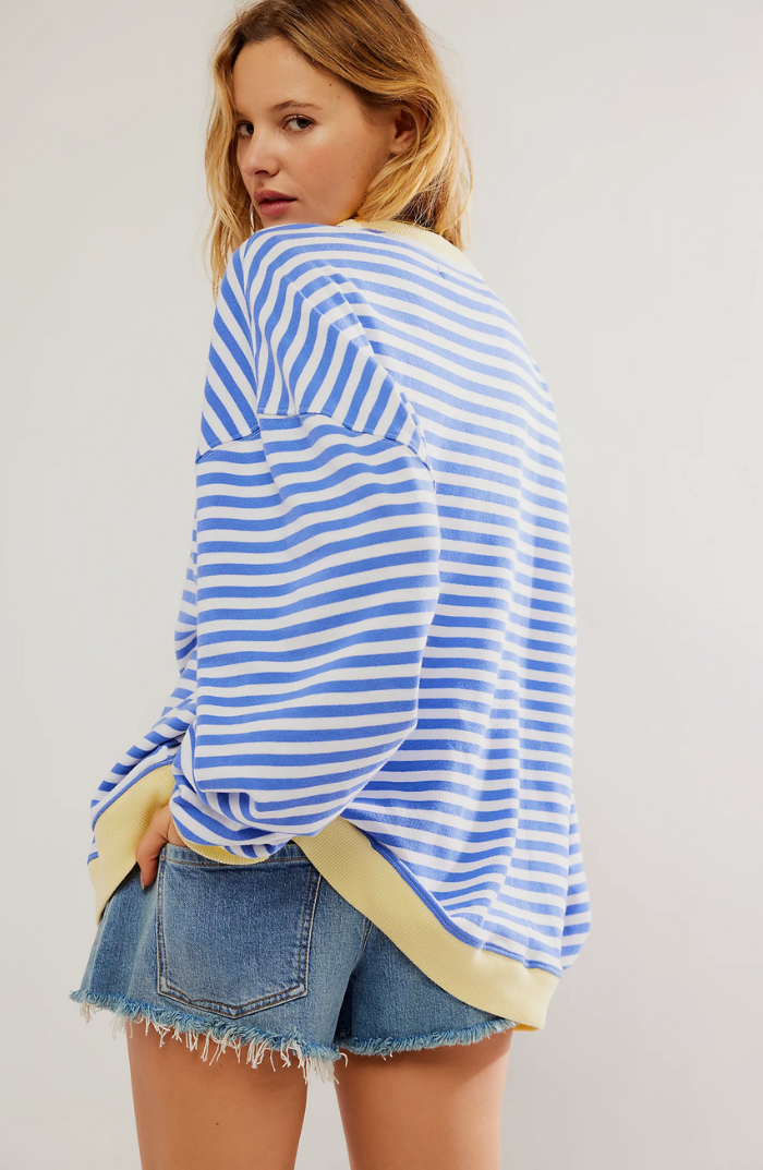 Women's Oversized Striped Sweatshirt
