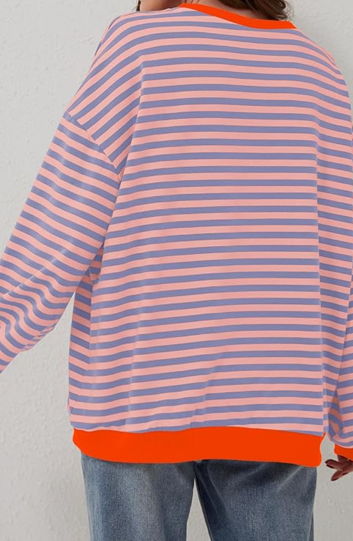 Women's Oversized Striped Sweatshirt