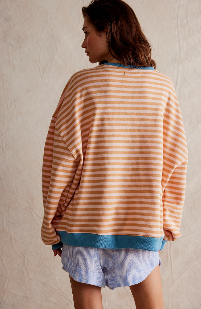 Women's Oversized Striped Sweatshirt