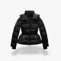 Chaqueta acolchada de corte entallado para mujer con cinturón