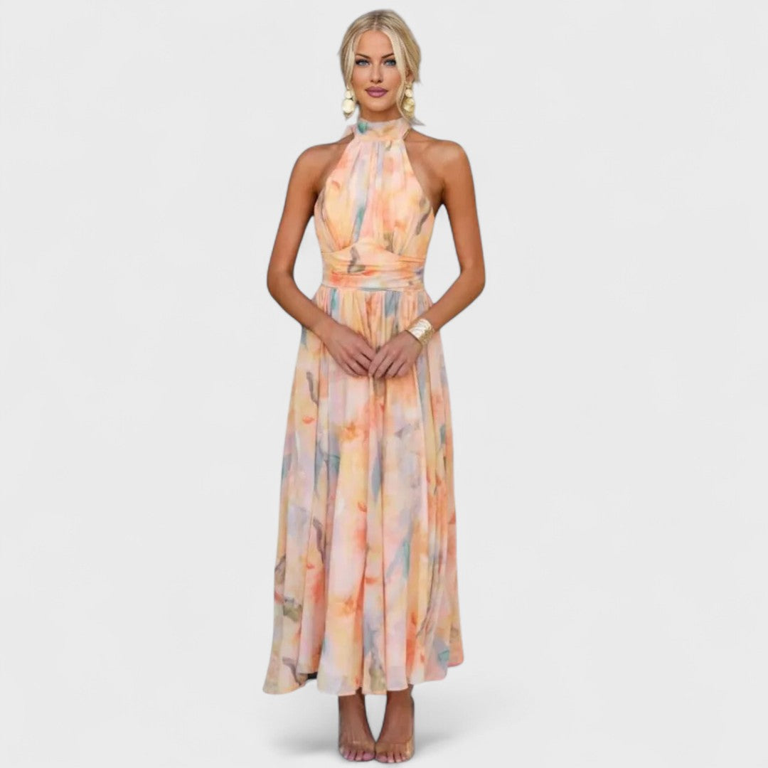 Women's Floral Halter Neck Summer Dress
