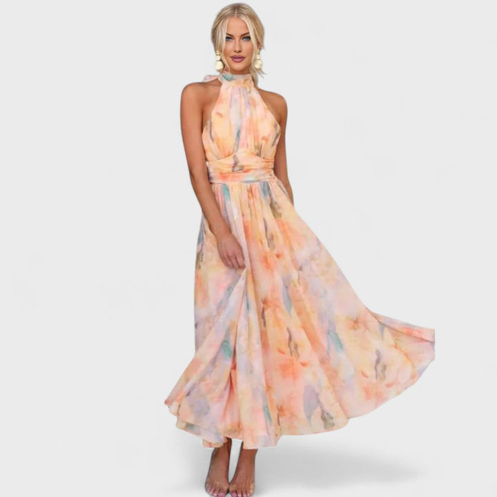 Women's Floral Halter Neck Summer Dress