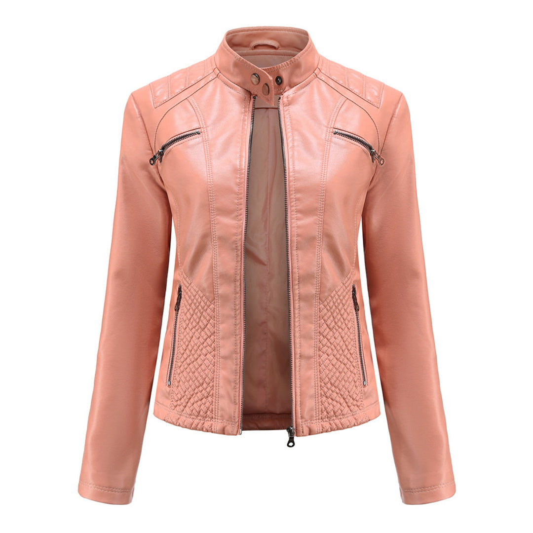 Women's Spring Jacket with Stand-Up Collar