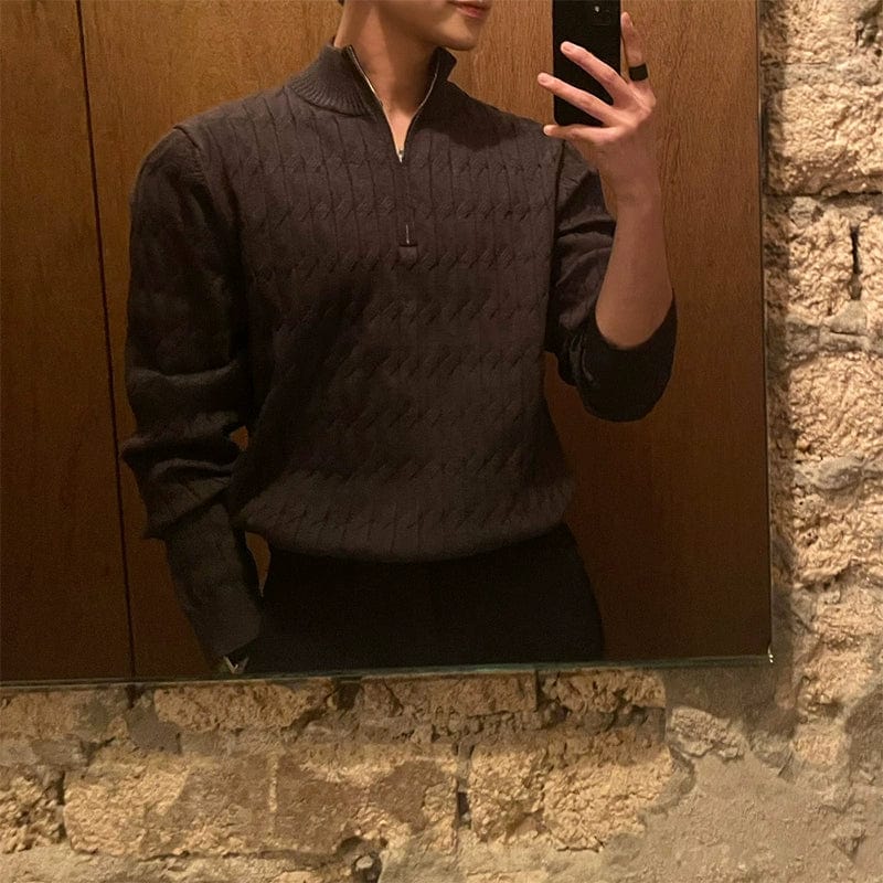 Men's Troyer Knit Pullover with Half Zip