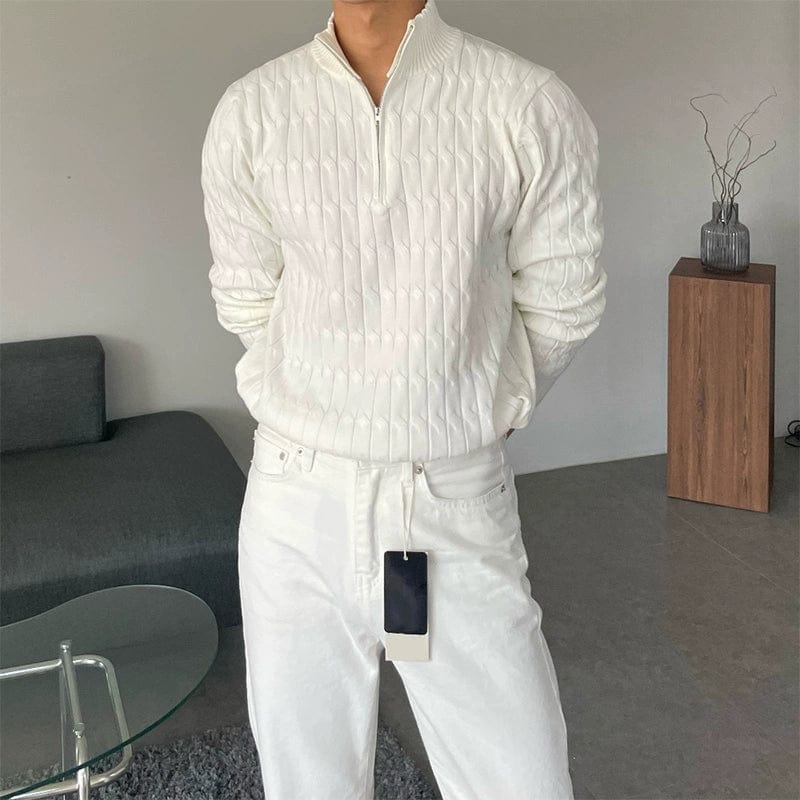 Men's Troyer Knit Pullover with Half Zip