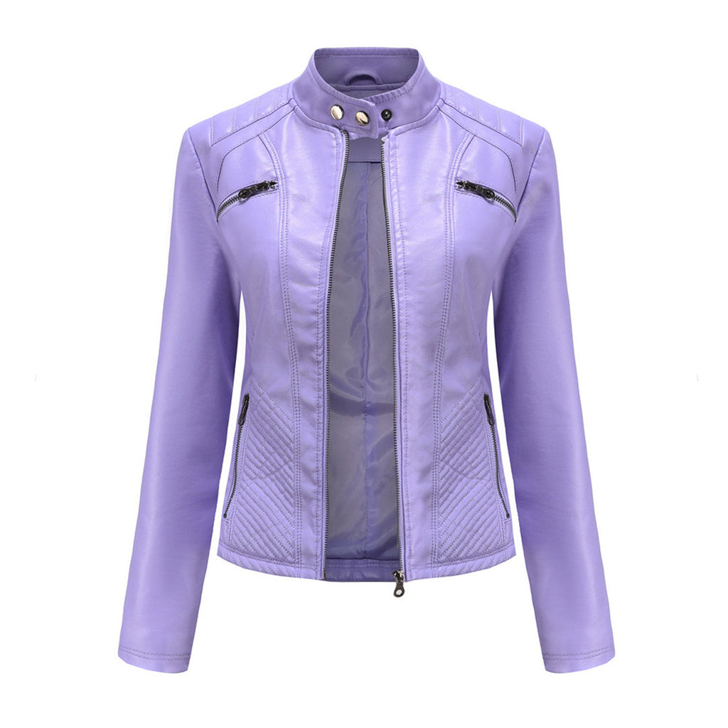Chaqueta de primavera con cuello alto para mujer