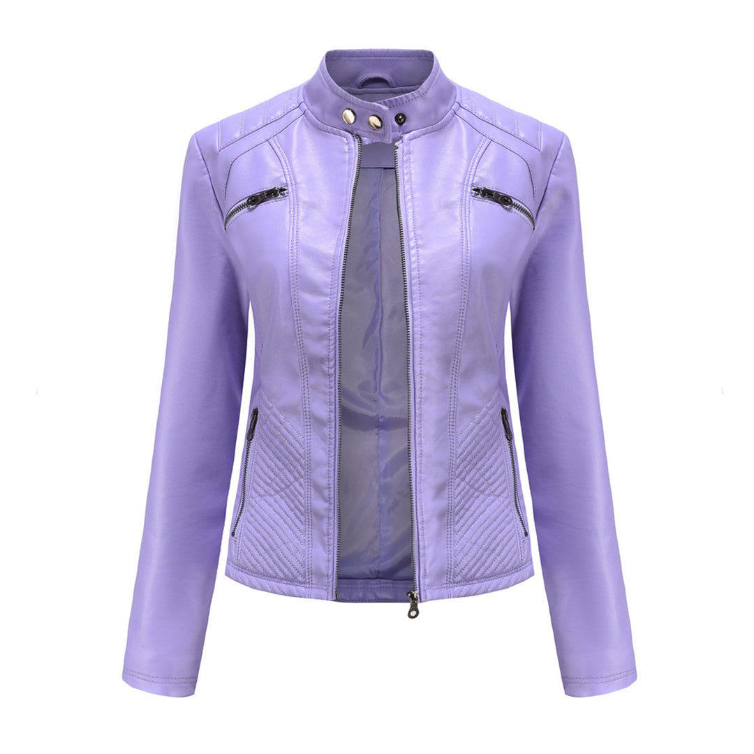 Women's Spring Jacket with Stand-Up Collar