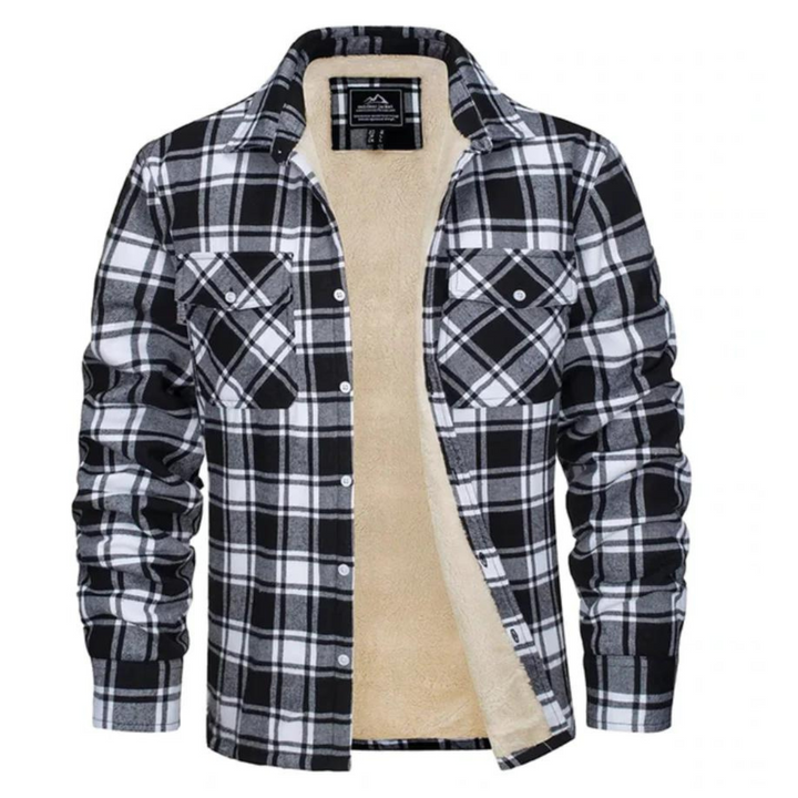 Men's Sherpa Lined Plaid Shirt Jacket