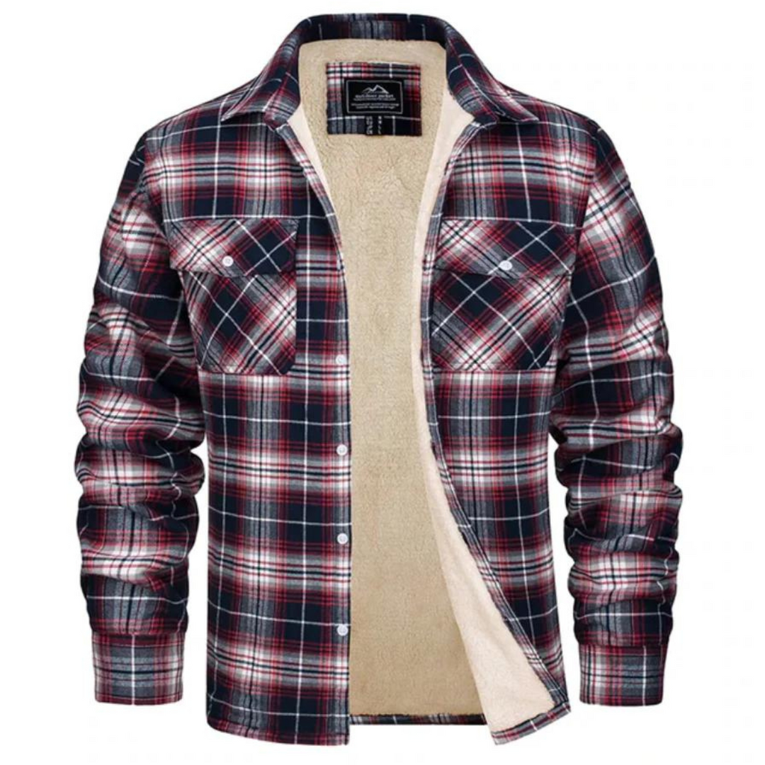 Men's Sherpa Lined Plaid Shirt Jacket