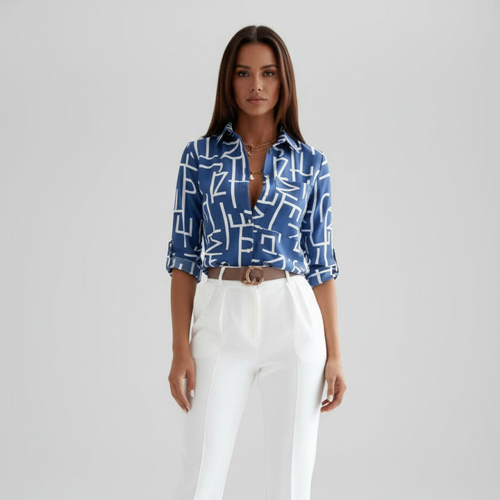 Women's Printed Button Front Shirt