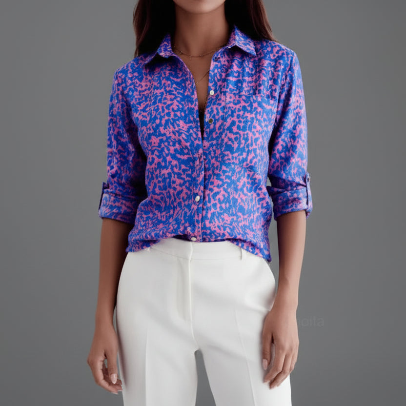 Women's Printed Button Front Shirt