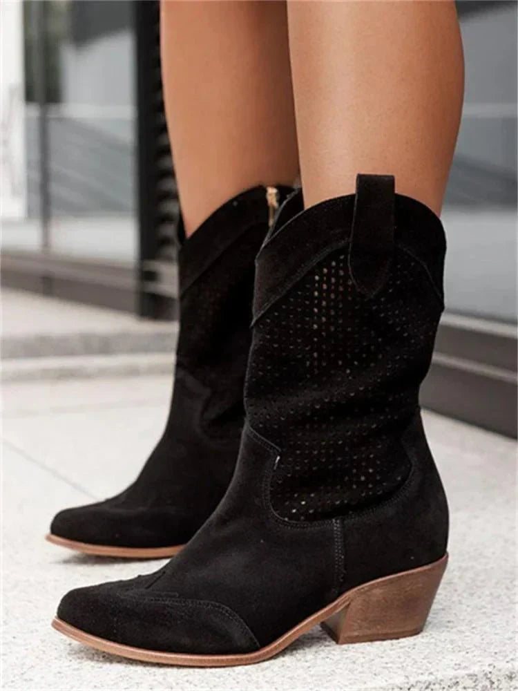 Bottes de cowboy pour femme avec fermeture zippée