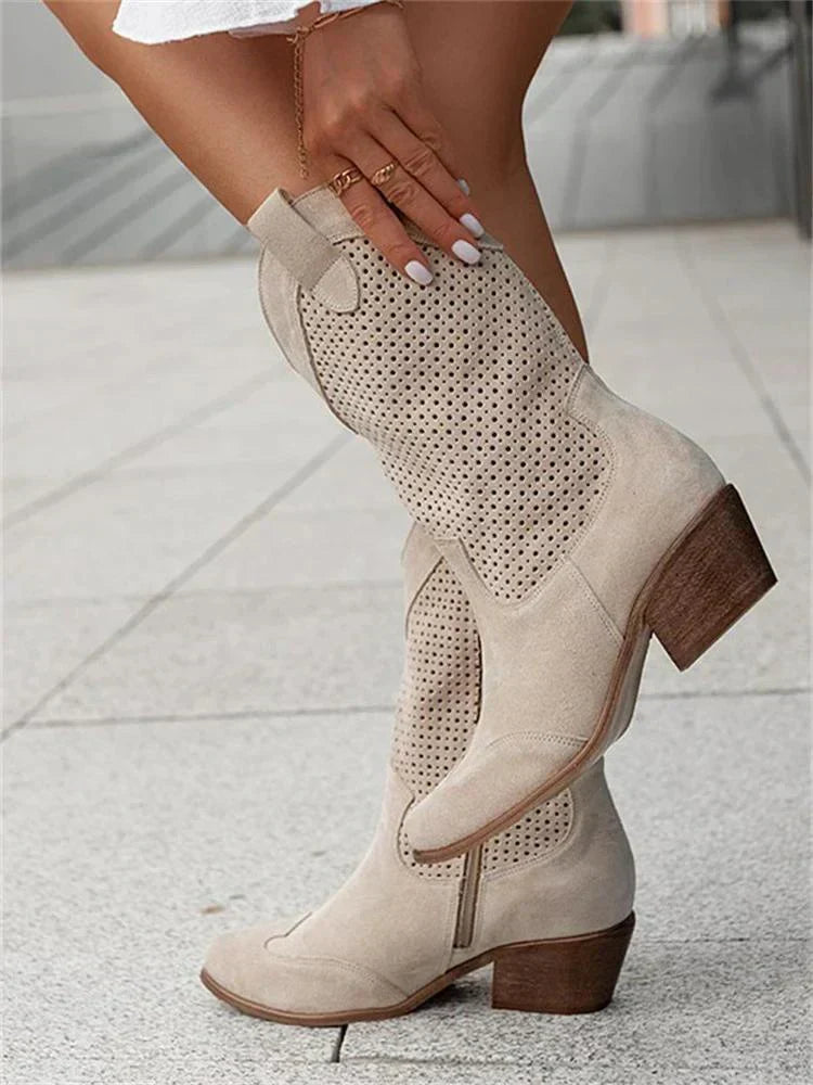 Bottes de cowboy pour femme avec fermeture zippée