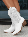 Bottes de cowboy pour femme avec fermeture zippée