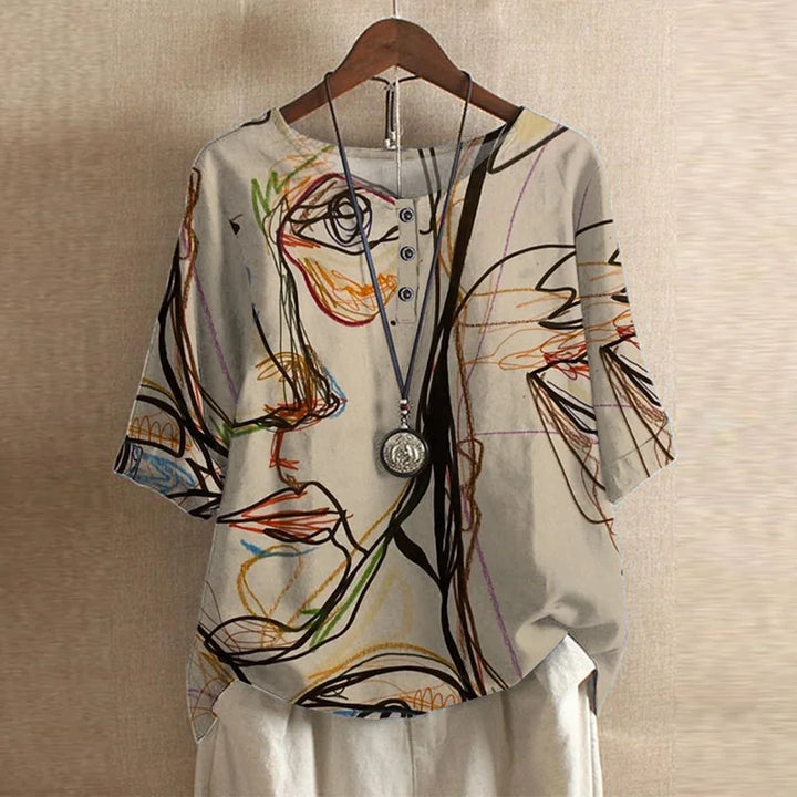 Women's Floral Button Blouse