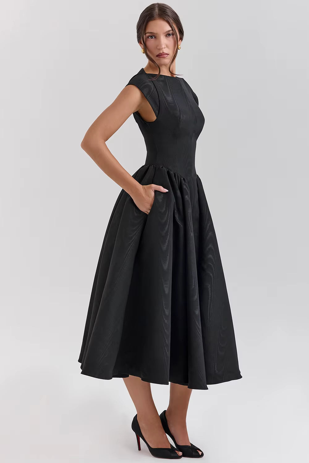 Women's Cap Sleeve Midi Dress