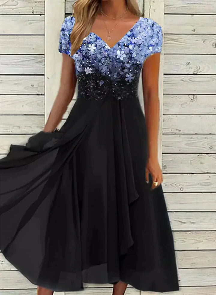 Women's Maxi Dress with Floral Pattern for Occasions