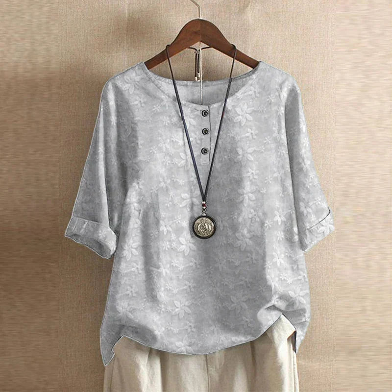 Women's Floral Button Blouse