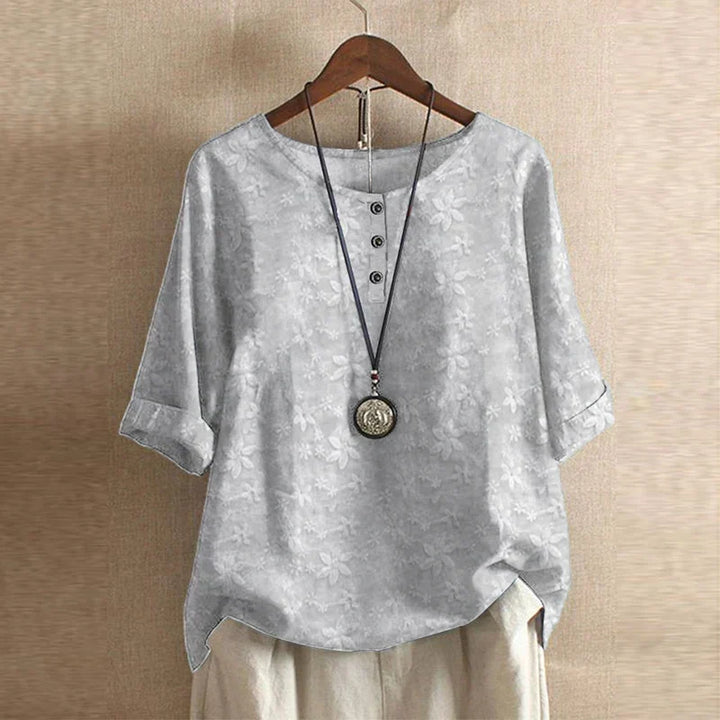 Women's Floral Button Blouse