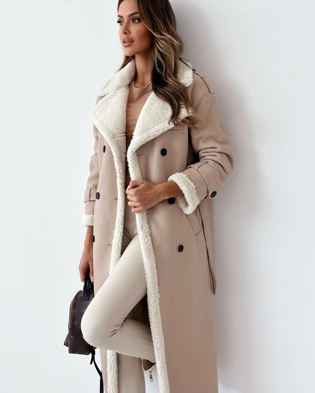 Women's Teddy Lined Double Breasted Coat
