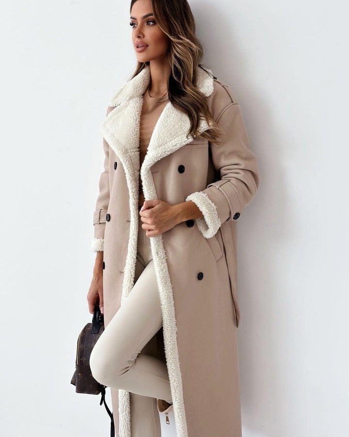 Women's Teddy Lined Double Breasted Coat