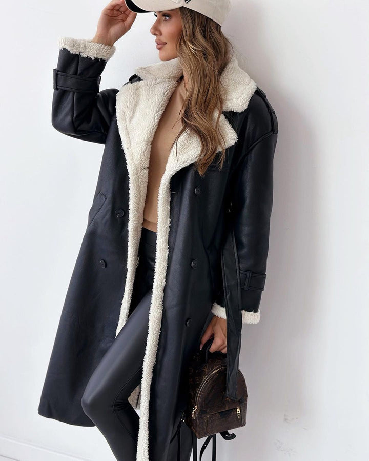 Women's Teddy Lined Double Breasted Coat
