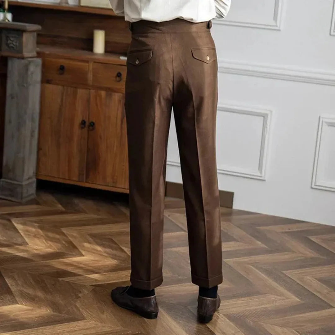 Men's Suit Pants with Adjustable Belt