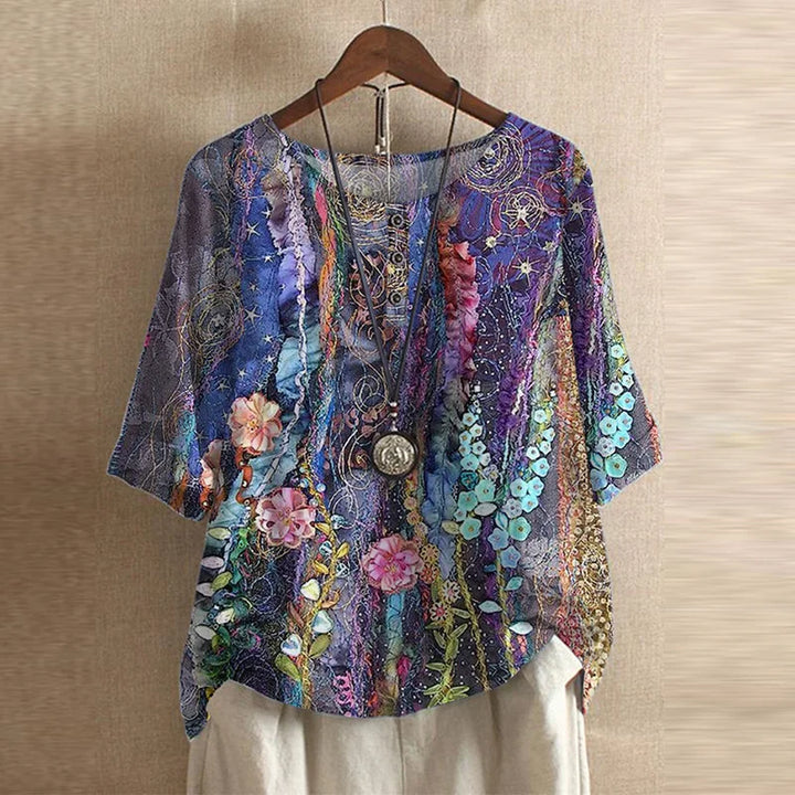 Women's Floral Button Blouse