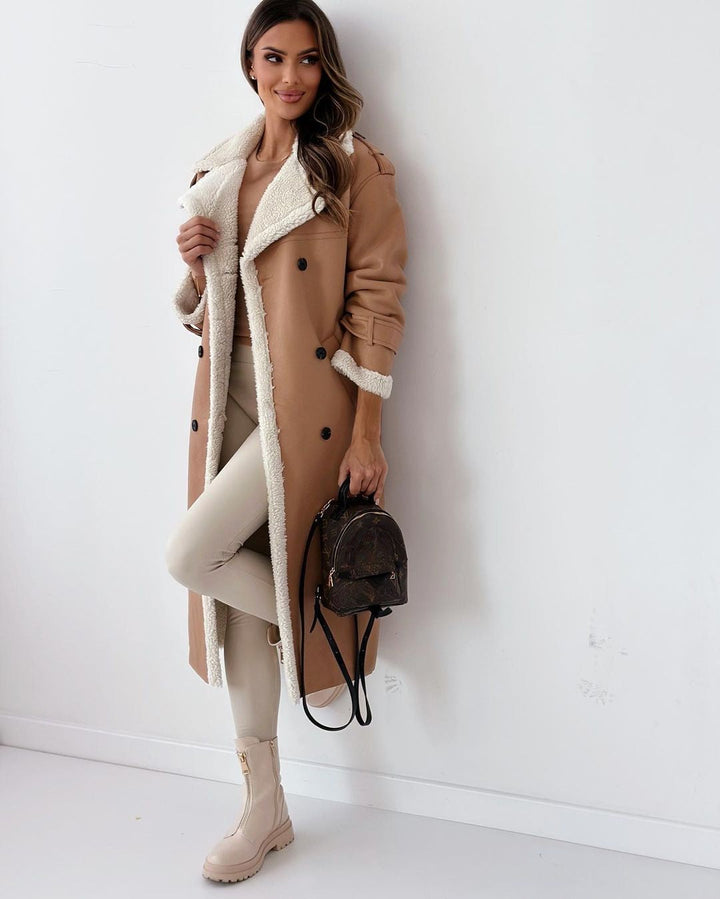 Women's Teddy Lined Double Breasted Coat