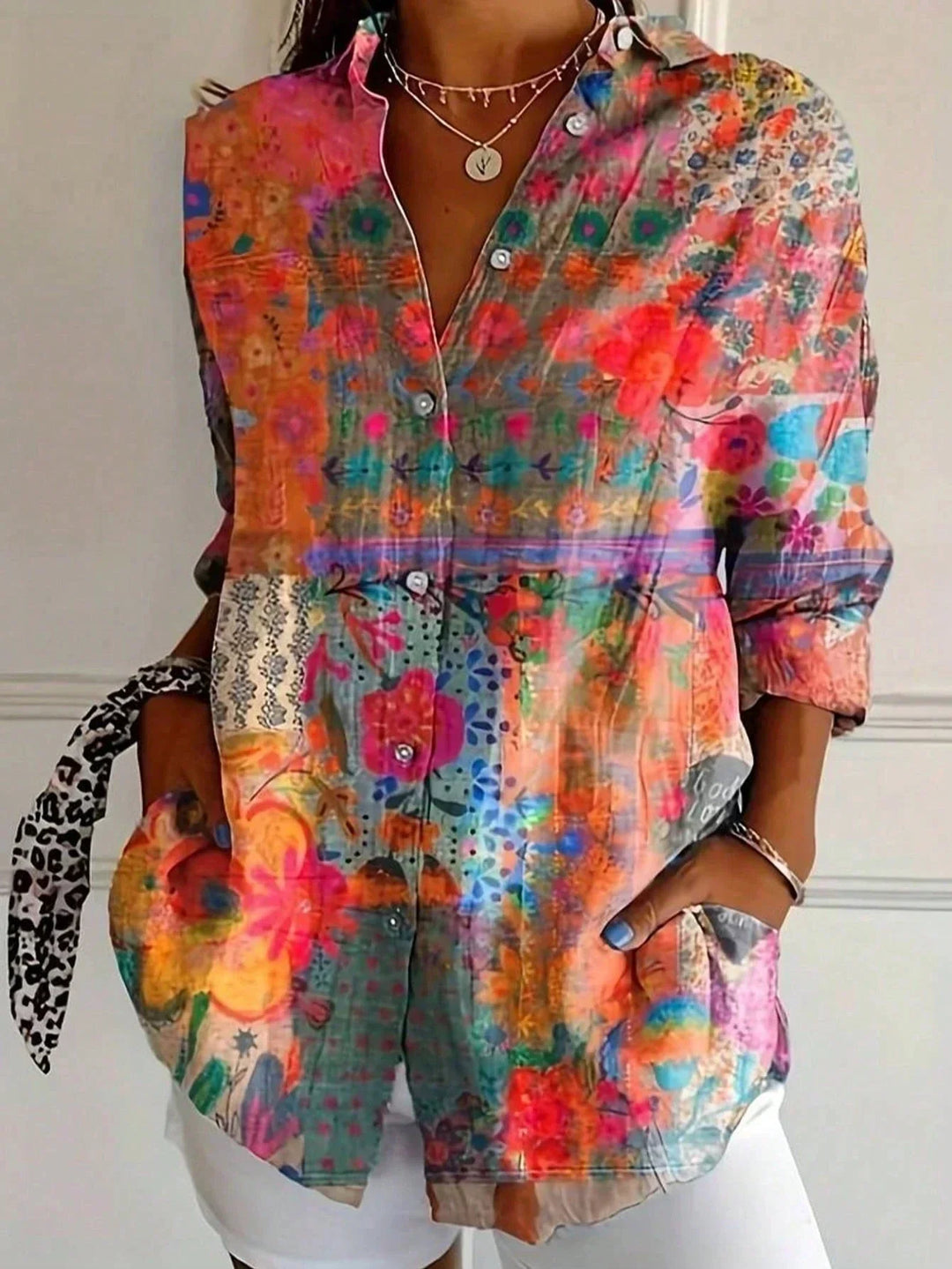 Women's Abstract Print Relaxed Fit Blouse