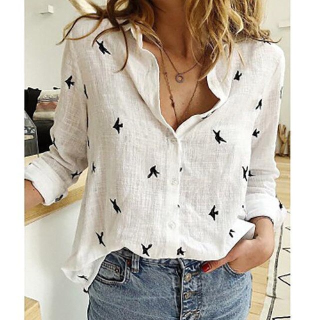 Women's Casual Summer Blouse With Buttons