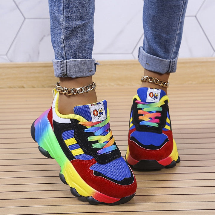 Women's Arch Support Rainbow Sneakers