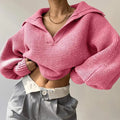 Pull oversize en maille côtelée pour femmes