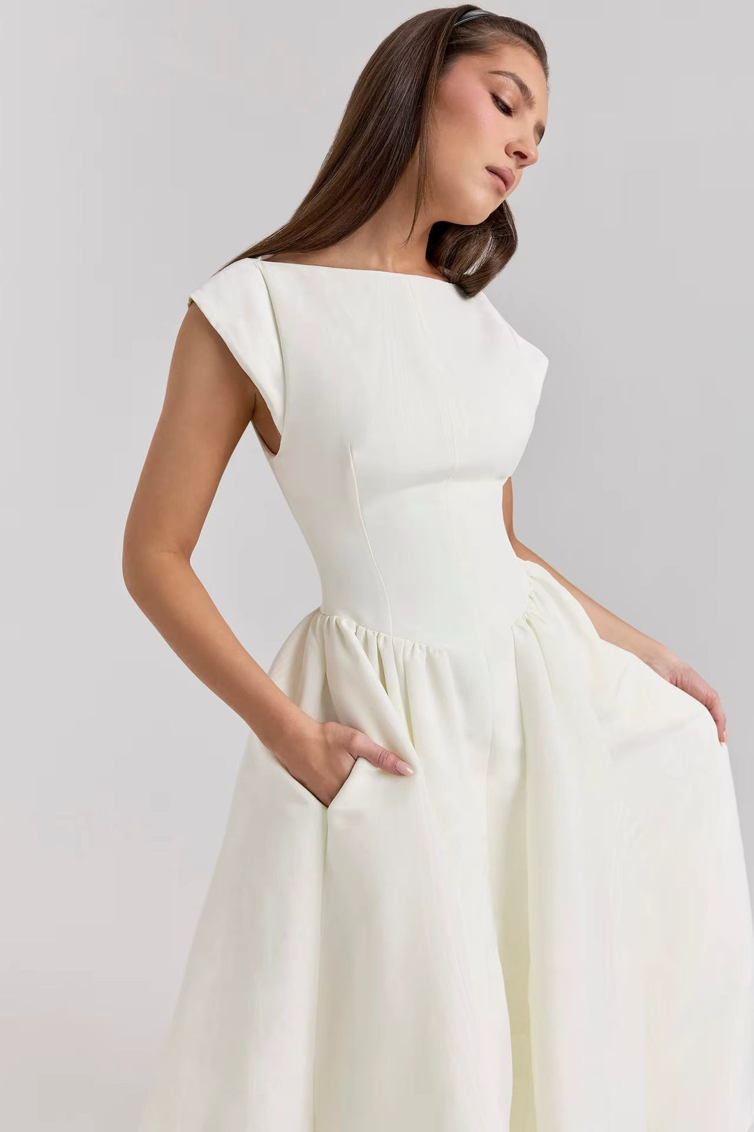 Women's Cap Sleeve Midi Dress