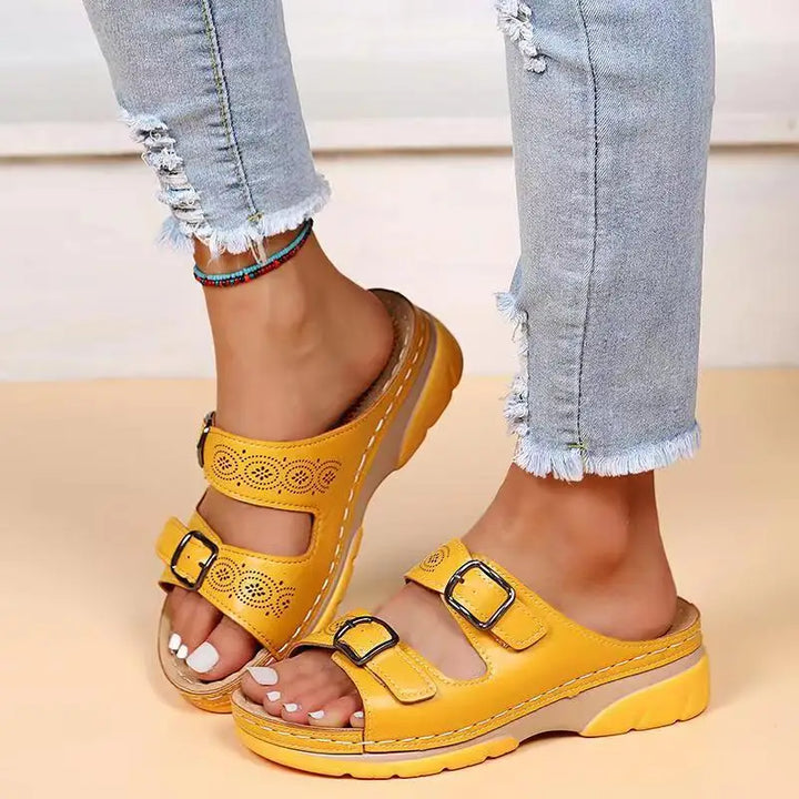Barbara | Women's Orthopedic Leather Flip-Flops