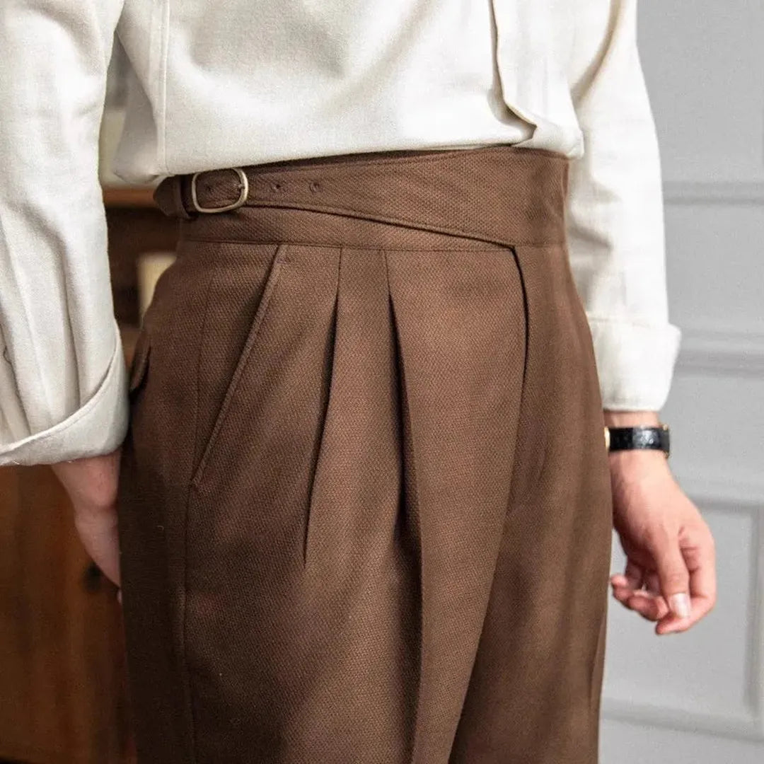 Men's Suit Pants with Adjustable Belt