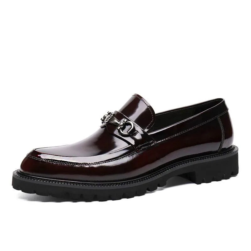 Men's Leather Loafers with Horse-Bit Detail